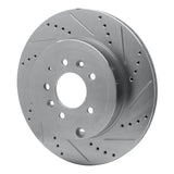 Dynamic Friction 2007-2015 Mazda CX-9 Rear Right Drilled & Slotted Silver Brake Rotor by Dynamic Friction Company 631-80068R