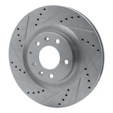 Dynamic Friction 2007-2015 Mazda CX-9 Front Left Drilled & Slotted Silver Brake Rotor by Dynamic Friction Company 631-80069L