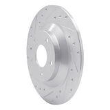 Dynamic Friction 2013-2018 Mazda CX-5 Rear Left Drilled & Slotted Silver Brake Rotor by Dynamic Friction Company 631-80070L