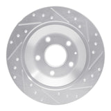 Dynamic Friction 2013-2018 Mazda CX-5 Rear Left Drilled & Slotted Silver Brake Rotor by Dynamic Friction Company 631-80070L