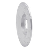 Dynamic Friction 2013-2018 Mazda CX-5 Rear Left Drilled & Slotted Silver Brake Rotor by Dynamic Friction Company 631-80070L