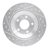Dynamic Friction 2013-2018 Mazda CX-5 Rear Right Drilled & Slotted Silver Brake Rotor by Dynamic Friction Company 631-80070R