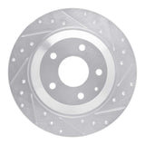 Dynamic Friction 2013-2018 Mazda CX-5 Rear Right Drilled & Slotted Silver Brake Rotor by Dynamic Friction Company 631-80070R