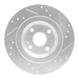 Dynamic Friction 2016-2025 Mazda MX-5 Miata Rear Left Drilled & Slotted Silver Brake Rotor by Dynamic Friction Company 631-80072L