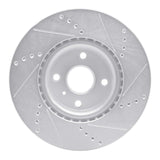 Dynamic Friction 2016-2025 Mazda MX-5 Miata Front Left Drilled & Slotted Silver Brake Rotor by Dynamic Friction Company 631-80073L