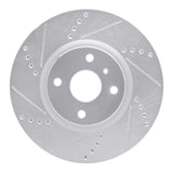 Dynamic Friction 2016-2025 Mazda MX-5 Miata Front Left Drilled & Slotted Silver Brake Rotor by Dynamic Friction Company 631-80073L