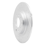 Dynamic Friction 2016-2018 Mazda CX-3 Rear Left Drilled & Slotted Silver Brake Rotor by Dynamic Friction Company 631-80075L