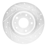 Dynamic Friction 2016-2018 Mazda CX-3 Rear Left Drilled & Slotted Silver Brake Rotor by Dynamic Friction Company 631-80075L