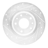 Dynamic Friction 2016-2018 Mazda CX-3 Rear Right Drilled & Slotted Silver Brake Rotor by Dynamic Friction Company 631-80075R