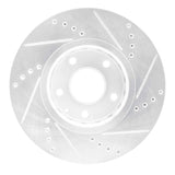 Dynamic Friction 2016-2025 Mazda 6 Front Left Drilled & Slotted Silver Brake Rotor by Dynamic Friction Company 631-80076L