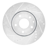 Dynamic Friction 2016-2025 Mazda 6 Front Left Drilled & Slotted Silver Brake Rotor by Dynamic Friction Company 631-80076L