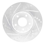 Dynamic Friction 2016-2025 Mazda CX-5 Front Right Drilled & Slotted Silver Brake Rotor by Dynamic Friction Company 631-80076R