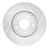Dynamic Friction 2016-2025 Mazda CX-5 Front Right Drilled & Slotted Silver Brake Rotor by Dynamic Friction Company 631-80076R