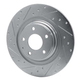 Dynamic Friction 2016-2023 Mazda CX-9 Rear Left Drilled & Slotted Silver Brake Rotor by Dynamic Friction Company 631-80077L