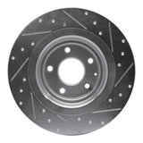 Dynamic Friction 2016-2023 Mazda CX-9 Rear Left Drilled & Slotted Silver Brake Rotor by Dynamic Friction Company 631-80077L