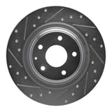 Dynamic Friction 2016-2023 Mazda CX-9 Rear Left Drilled & Slotted Silver Brake Rotor by Dynamic Friction Company 631-80077L