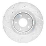 Dynamic Friction 2016-2025 Mazda CX-9 Front Right Drilled & Slotted Silver Brake Rotor by Dynamic Friction Company 631-80078R