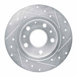 Dynamic Friction 2014-2025 Mazda CX-3 Rear Left Drilled & Slotted Silver Brake Rotor by Dynamic Friction Company 631-80079L