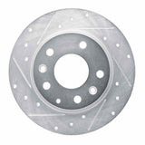 Dynamic Friction 2014-2025 Mazda CX-3 Rear Left Drilled & Slotted Silver Brake Rotor by Dynamic Friction Company 631-80079L