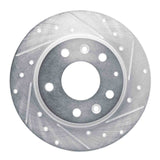 Dynamic Friction 2014-2025 Mazda CX-30 Rear Right Drilled & Slotted Silver Brake Rotor by Dynamic Friction Company 631-80079R