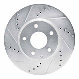 Dynamic Friction 2013-2019 Mazda CX-5 Front Left Drilled & Slotted Silver Brake Rotor by Dynamic Friction Company 631-80080L