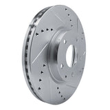 Dynamic Friction 2013-2019 Mazda CX-5 Front Right Drilled & Slotted Silver Brake Rotor by Dynamic Friction Company 631-80080R