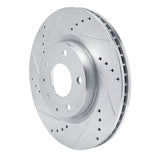 Dynamic Friction 2019-2025 Mazda 3 Front Left Drilled & Slotted Silver Brake Rotor by Dynamic Friction Company 631-80081L