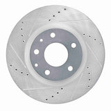 Dynamic Friction 2019-2025 Mazda 3 Front Left Drilled & Slotted Silver Brake Rotor by Dynamic Friction Company 631-80081L