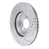 Dynamic Friction 2019-2025 Mazda 3 Front Left Drilled & Slotted Silver Brake Rotor by Dynamic Friction Company 631-80081L
