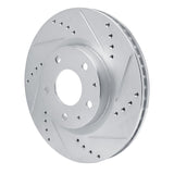 Dynamic Friction 2019-2025 Mazda 3 Front Right Drilled & Slotted Silver Brake Rotor by Dynamic Friction Company 631-80081R