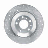 Dynamic Friction 2013-2025 Mazda CX-30 Rear Right Drilled & Slotted Silver Brake Rotor by Dynamic Friction Company 631-80083R