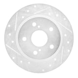 Dynamic Friction 2011-2016 Scion TC Rear Left Drilled & Slotted Silver Brake Rotor by Dynamic Friction Company 631-91000L