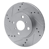 Dynamic Friction 2012-2015 Scion IQ Front Left Drilled & Slotted Silver Brake Rotor by Dynamic Friction Company 631-91001L