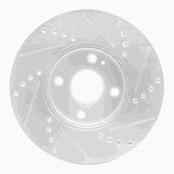 Dynamic Friction 2016-2025 Mazda 2 (Mexico) Front Left Drilled & Slotted Silver Brake Rotor by Dynamic Friction Company 631-91003L