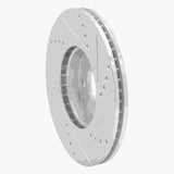 Dynamic Friction 2016-2025 Mazda 2 (Mexico) Front Left Drilled & Slotted Silver Brake Rotor by Dynamic Friction Company 631-91003L