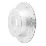 Dynamic Friction 2015-2017 Mitsubishi Montero Limited (Mexico) Rear Left Drilled & Slotted Silver Brake Rotor by Dynamic Friction Company 631-92006L