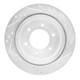 Dynamic Friction 2015-2017 Mitsubishi Montero Limited (Mexico) Rear Left Drilled & Slotted Silver Brake Rotor by Dynamic Friction Company 631-92006L