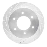 Dynamic Friction 2015-2017 Mitsubishi Montero Limited (Mexico) Rear Left Drilled & Slotted Silver Brake Rotor by Dynamic Friction Company 631-92006L