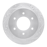 Dynamic Friction 2015-2017 Mitsubishi Montero Limited (Mexico) Rear Right Drilled & Slotted Silver Brake Rotor by Dynamic Friction Company 631-92006R