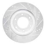 Dynamic Friction 2008-2017 Mitsubishi Montero Limited (Mexico) Front Left Drilled & Slotted Silver Brake Rotor by Dynamic Friction Company 631-92007L