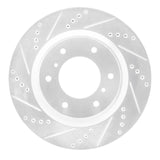 Dynamic Friction 2008-2017 Mitsubishi Montero Limited (Mexico) Front Left Drilled & Slotted Silver Brake Rotor by Dynamic Friction Company 631-92007L