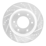 Dynamic Friction 2008-2017 Mitsubishi Montero Limited (Mexico) Front Right Drilled & Slotted Silver Brake Rotor by Dynamic Friction Company 631-92007R