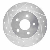 Dynamic Friction 2003-2006 Renault Laguna (Mexico) Rear Left Drilled & Slotted Silver Brake Rotor by Dynamic Friction Company 631-92008L
