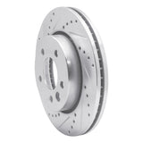 Dynamic Friction 2010-2017 Volkswagen Amarok (Mexico) Front Left Drilled & Slotted Silver Brake Rotor by Dynamic Friction Company 631-92019L