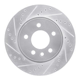 Dynamic Friction 2010-2017 Volkswagen Amarok (Mexico) Front Left Drilled & Slotted Silver Brake Rotor by Dynamic Friction Company 631-92019L