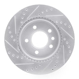 Dynamic Friction 2010-2017 Volkswagen Amarok (Mexico) Front Right Drilled & Slotted Silver Brake Rotor by Dynamic Friction Company 631-92019R