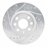 Dynamic Friction 2002-2017 Chevrolet Meriva (Mexico) Front Left Drilled & Slotted Silver Brake Rotor by Dynamic Friction Company 631-92031L