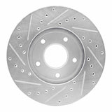 Dynamic Friction 2002-2007 Nissan X-Trail (Mexico) Front Right Drilled & Slotted Silver Brake Rotor by Dynamic Friction Company 631-92033R
