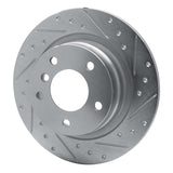 Dynamic Friction 2005-2012 BMW 120i (Mexico) Rear Right Drilled & Slotted Silver Brake Rotor by Dynamic Friction Company 631-92034R