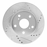 Dynamic Friction 2013-2019 Toyota Hilux (Mexico) Front Right Drilled & Slotted Silver Brake Rotor by Dynamic Friction Company 631-92042R